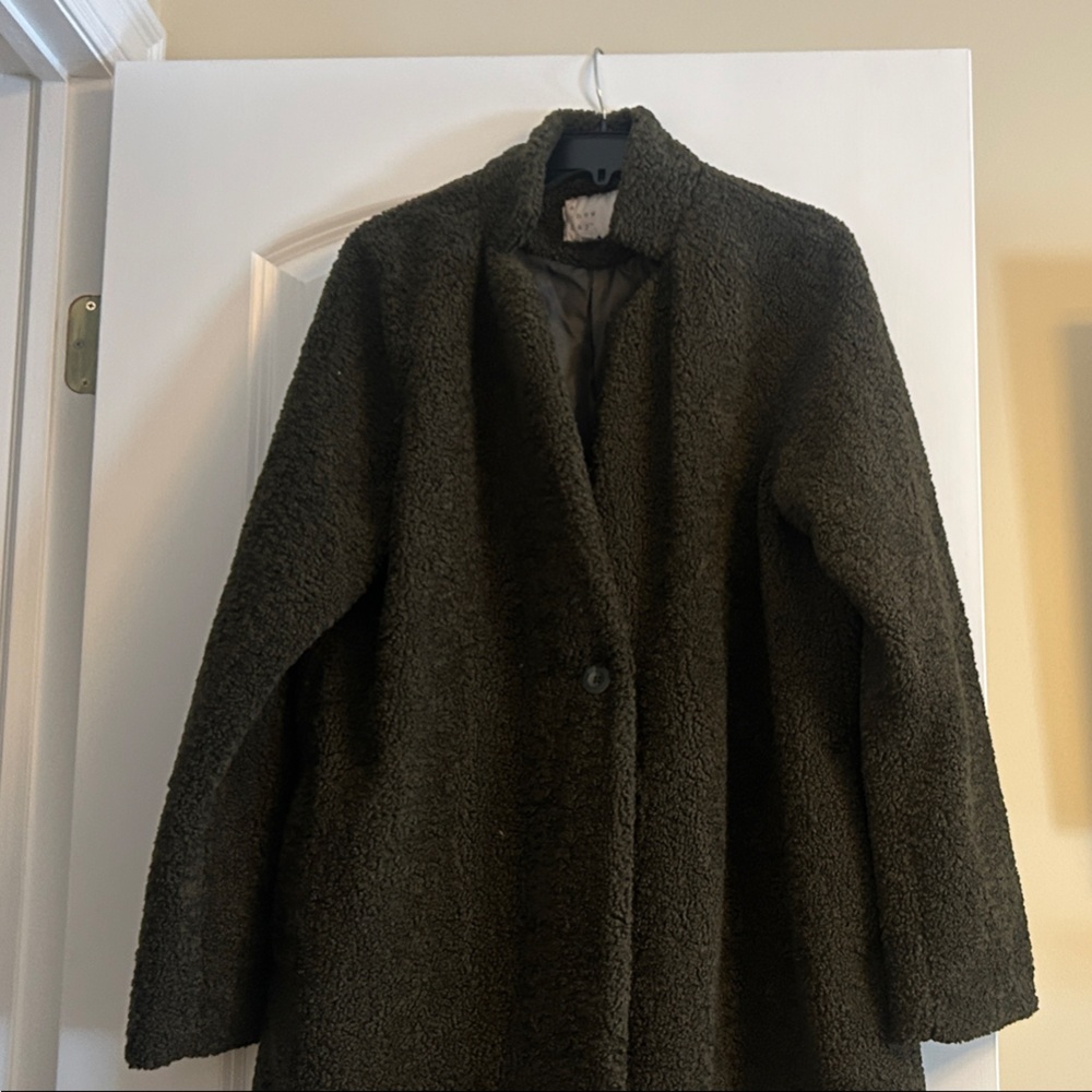 a new day Forest Green Textured Pea Coat